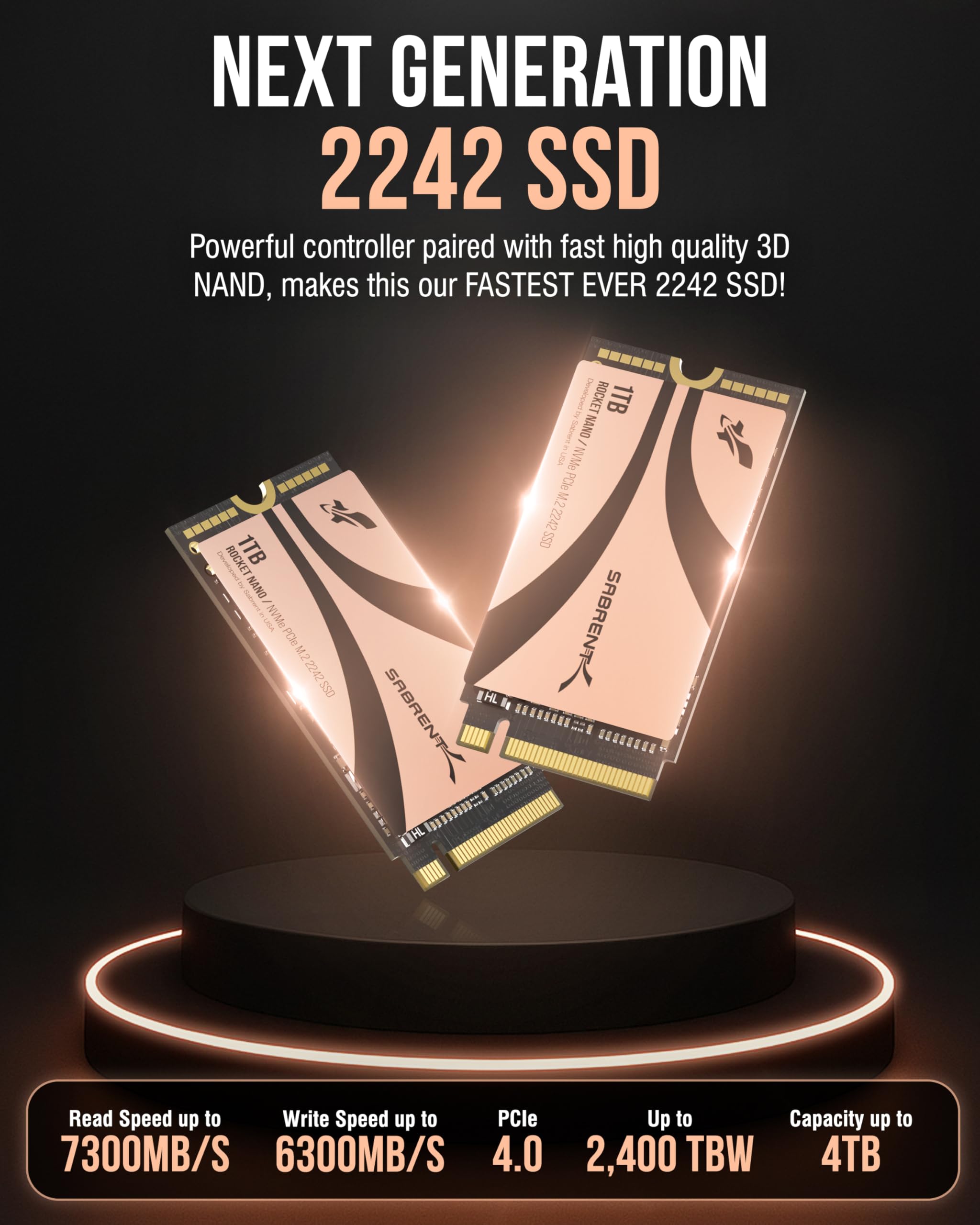 Amazon | SABRENT Rocket 2242 1TB NVMe SSD PCIe 4.0 x4 M.2 2242
